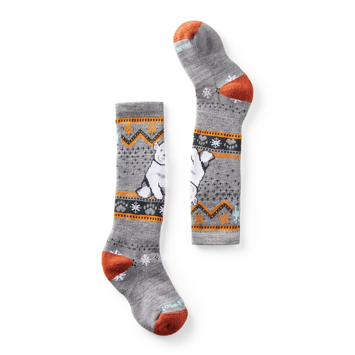 Smartwool, Wintersport Full Cushion Over The Calf Socks, Kids, Polar Bear Light Grey (039)