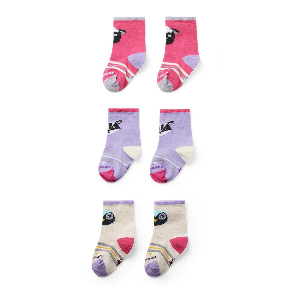 Smartwool, Toddler Trio Socks, Kids, Power Pink