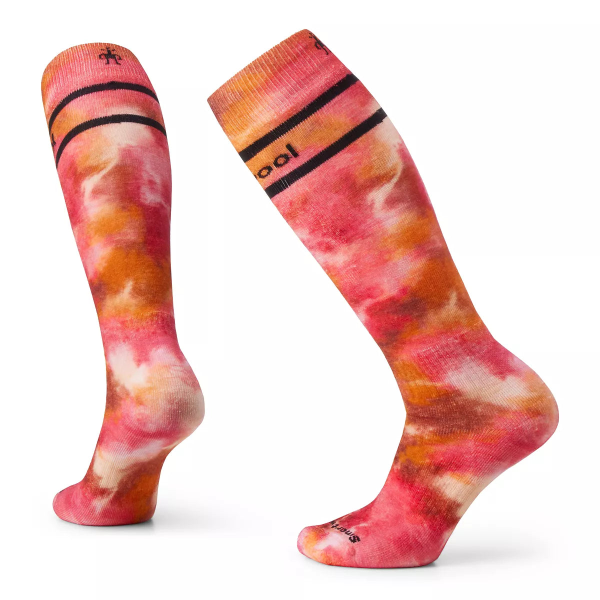Smartwool, Ski Full Cushion Over The Calf Socks, Women, Tie Dye Print - Power Pink