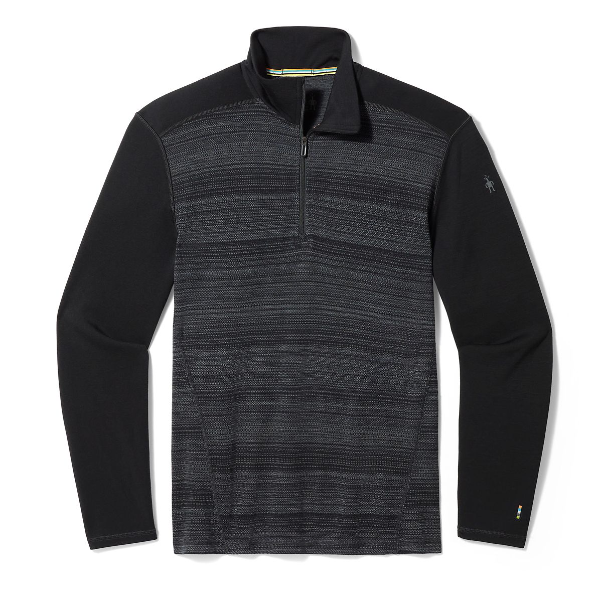 Smartwool, Classic Thermal Merino Base Layer 1/4 Zip, Men, BLACK COLOR SHIFT (K42)