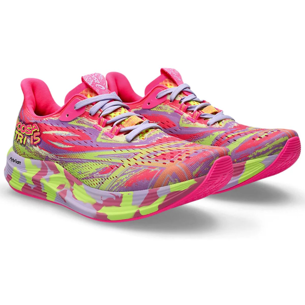 Asics, NOOSA TRI 15, Women's, Hot Pink/Safety Yellow