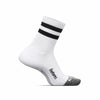 Feetures, Elite Light Cushion Mini Crew, Unisex,White High Top Stripe