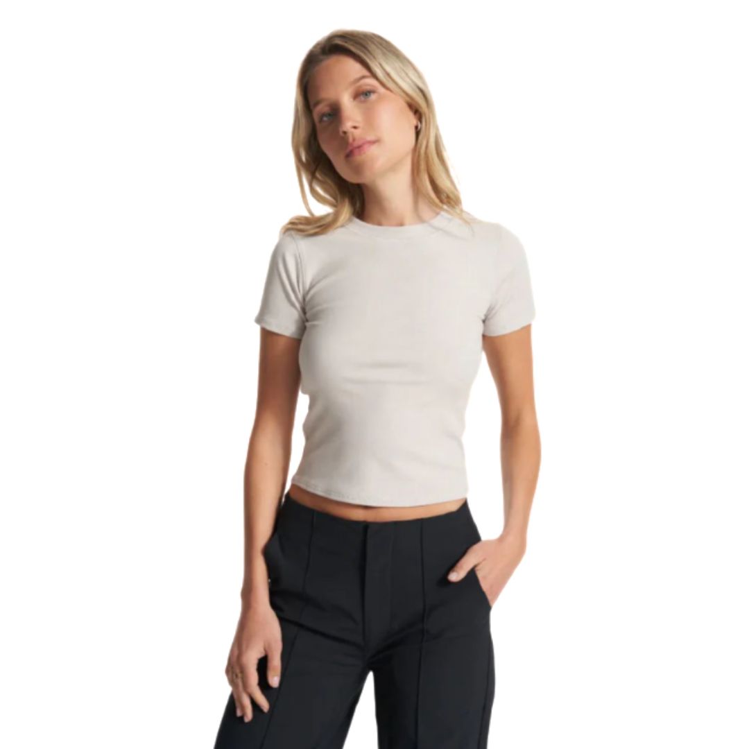 Vuori, Mudra Fitted Tee, Women, Suede