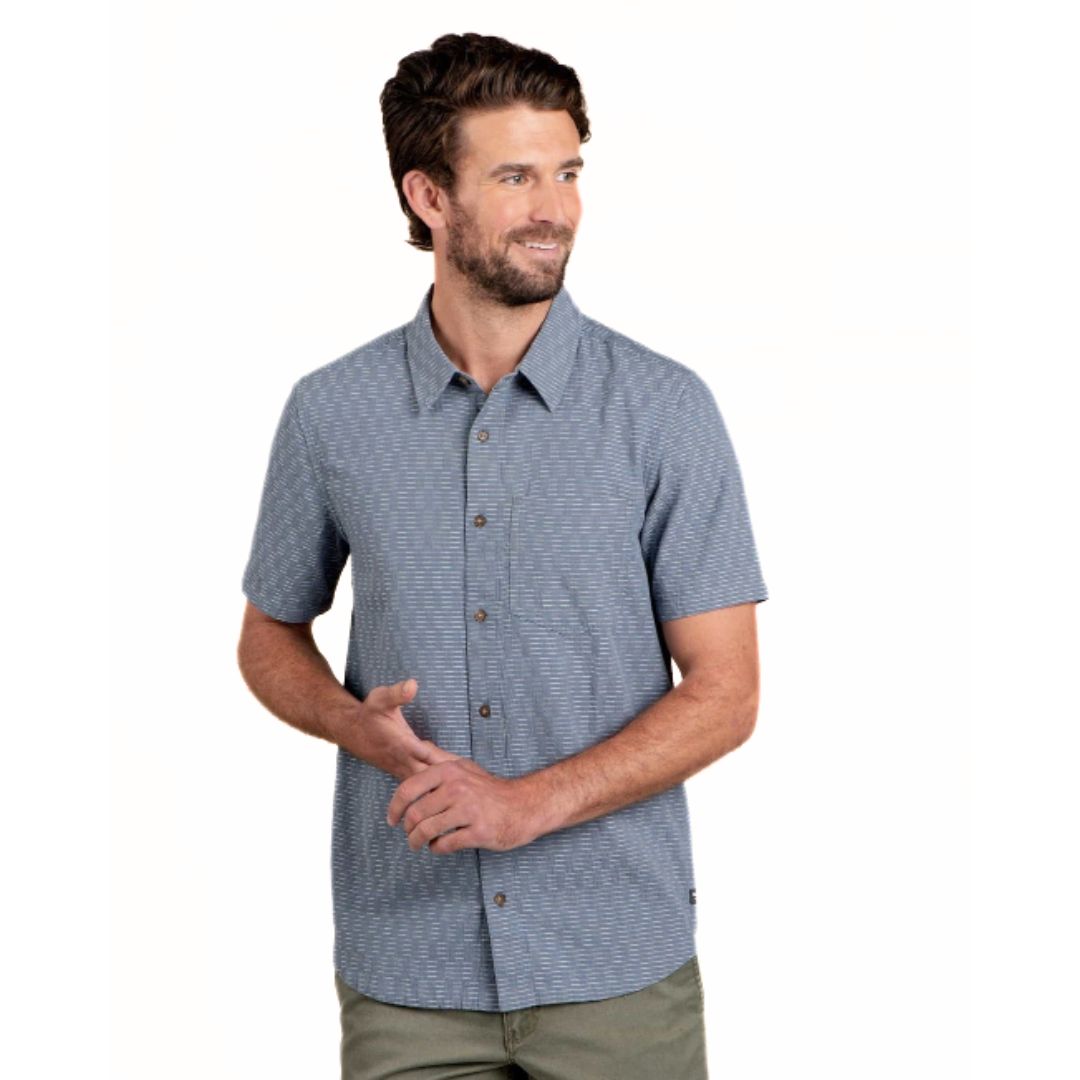 Toad & Co, Harris Short Sleeve Shirt, Men, NORTH SHORE (409)