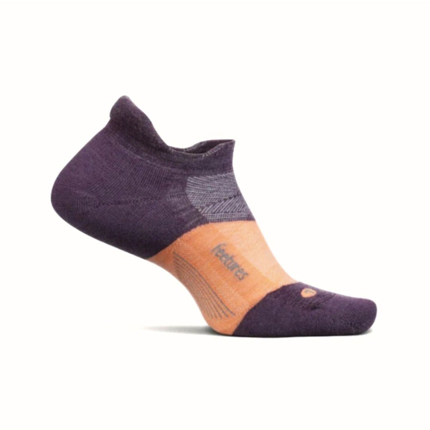 Feetures, Merino 10 Cushion No Show Tab, Men,  Spicy Plum