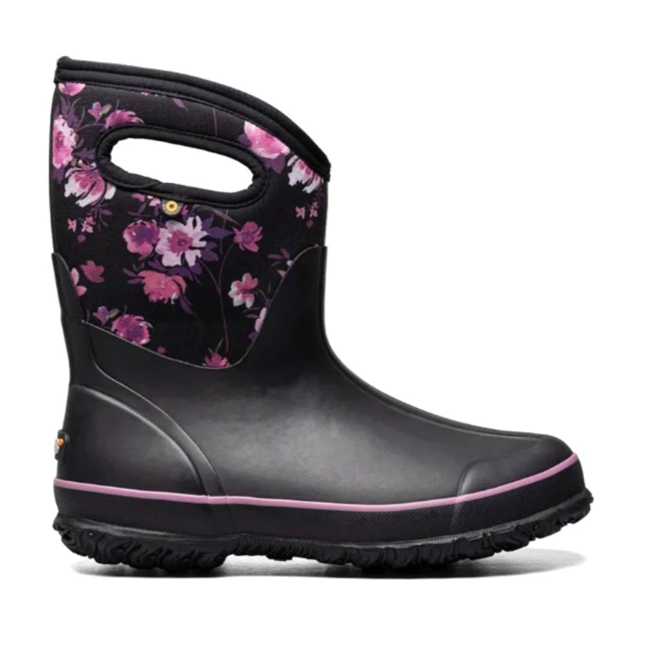 Bogs, Classic Mid Painterly Waterproof Slip On Snow Boots, Women, Black Multi