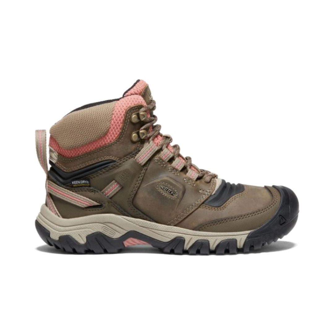 KEEN, Ridge Flex Mid Waterproof Boot, Women, Timberwolf/Brick Dust