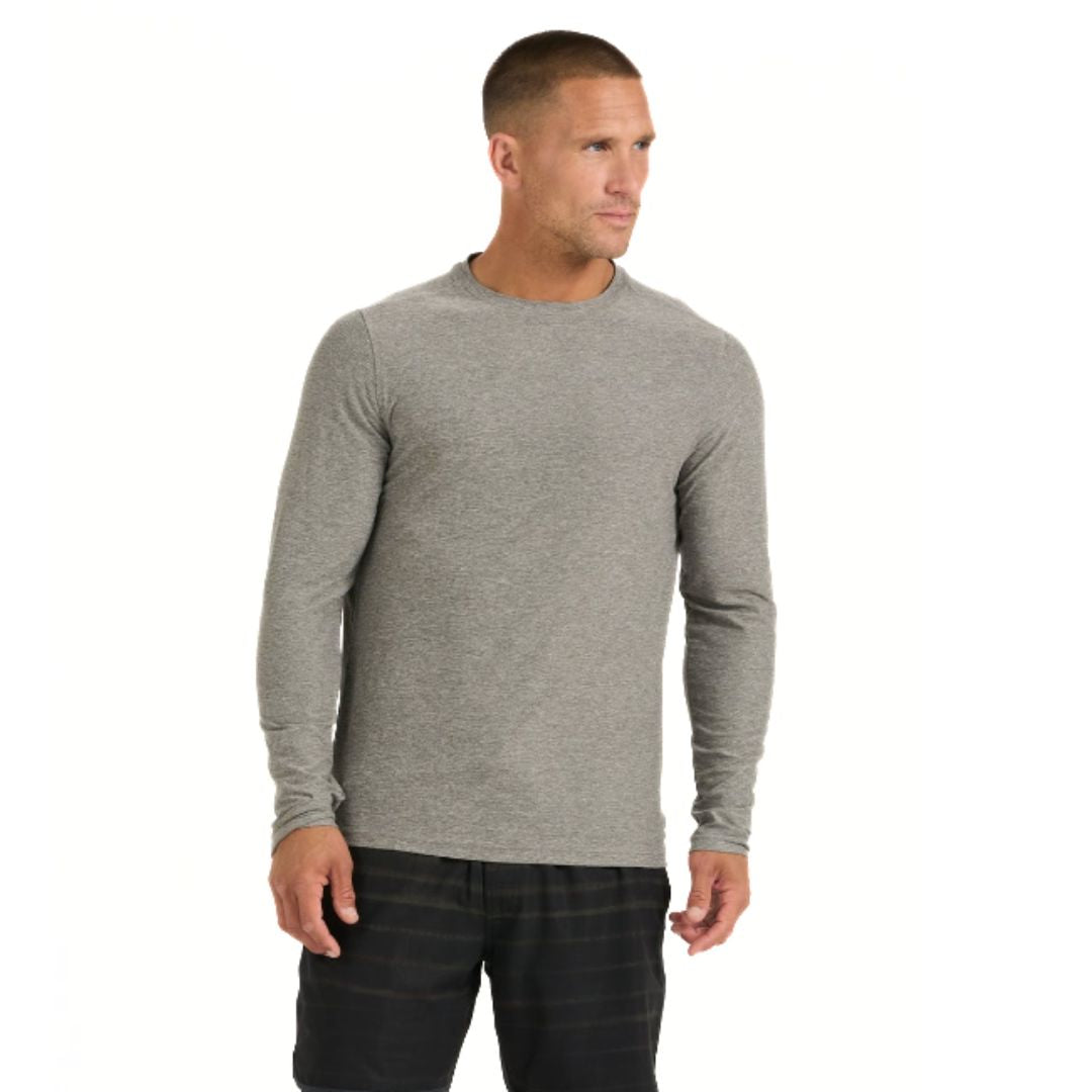 Vuori, Long Sleeve Strato Tech Tee, Men, Heather Grey (HTG)