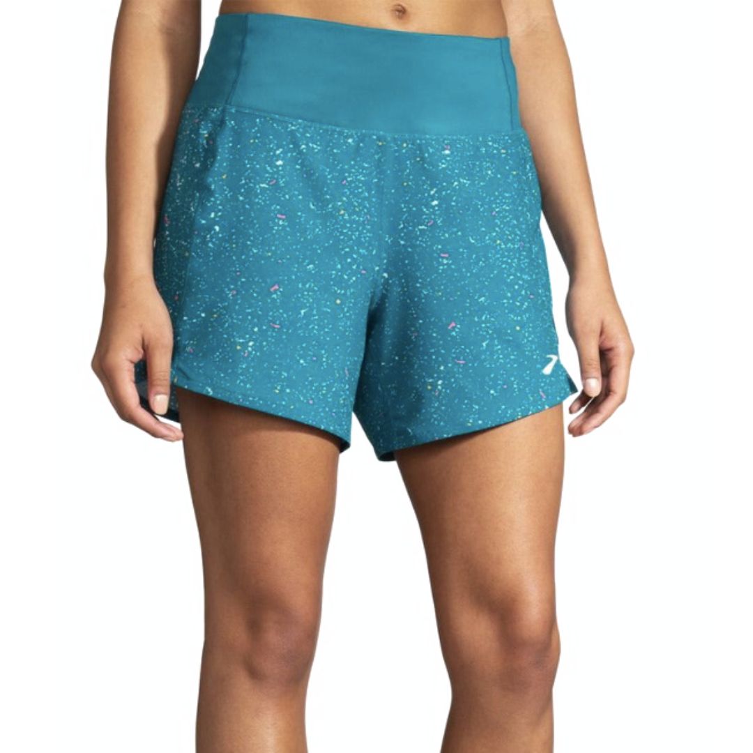 Brooks, Chaser 5" Short, Women, Lagoon Speckle Print (347)