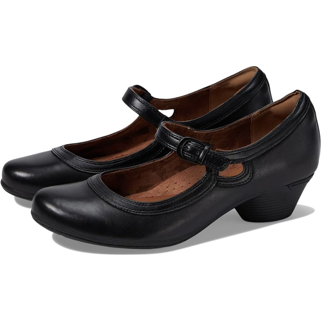 Cobb Hill, Laurel Mary-Jane Wide, Women, Black Leather