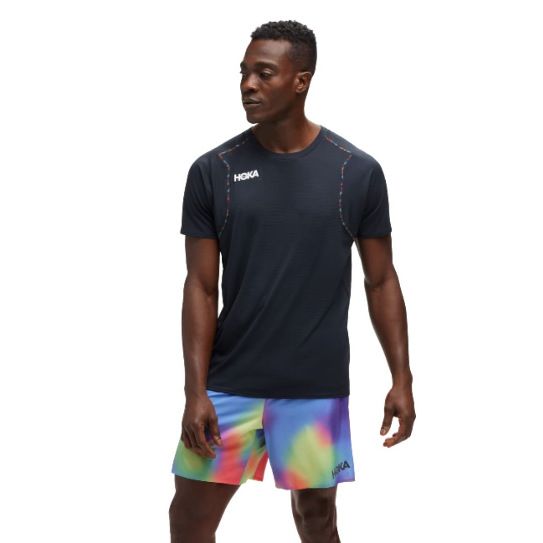 Hoka, Glide Short Sleeve, Men, Black/Multi