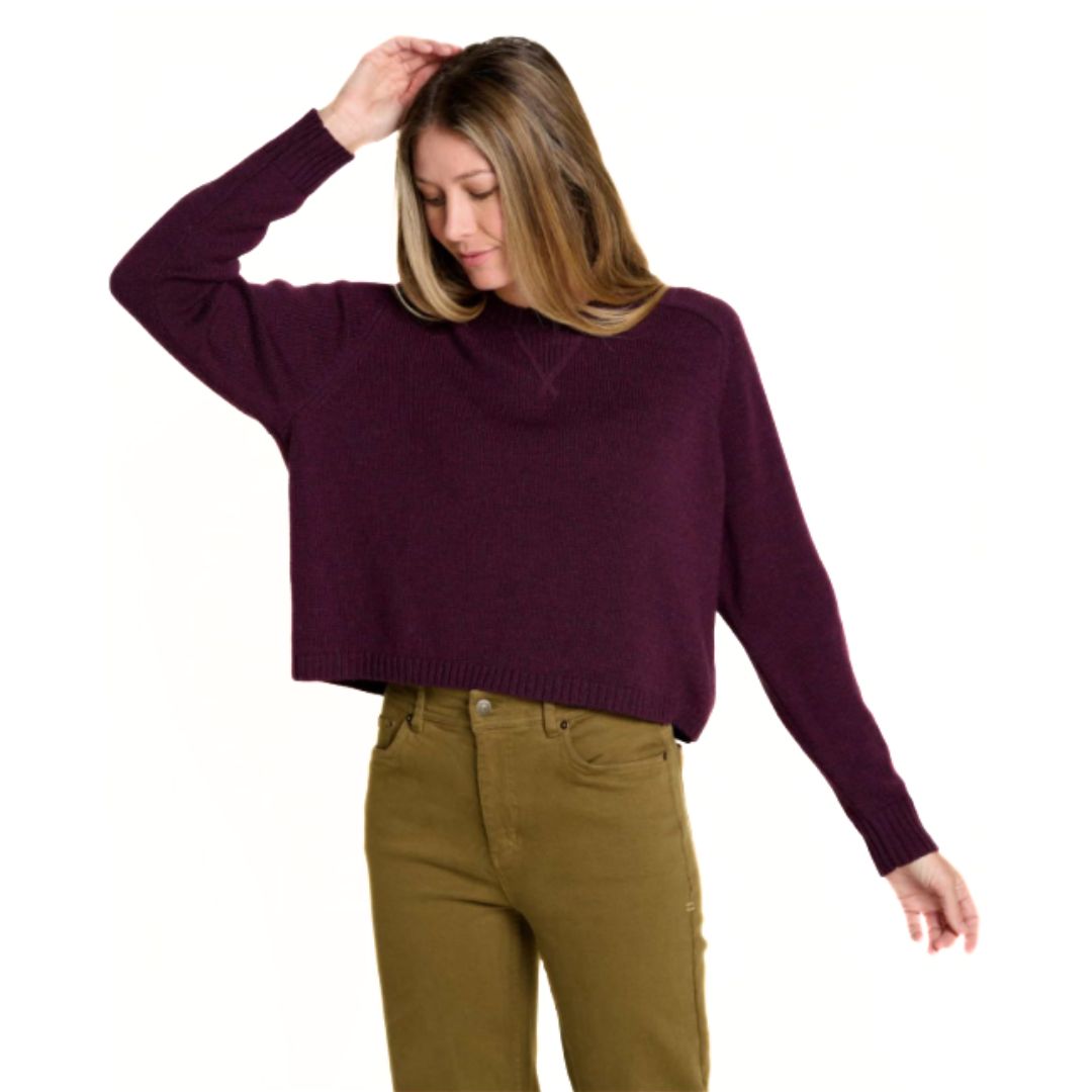 Toad & Co, Foxfern Crew Sweater, Women, Deep Mahogany (208)