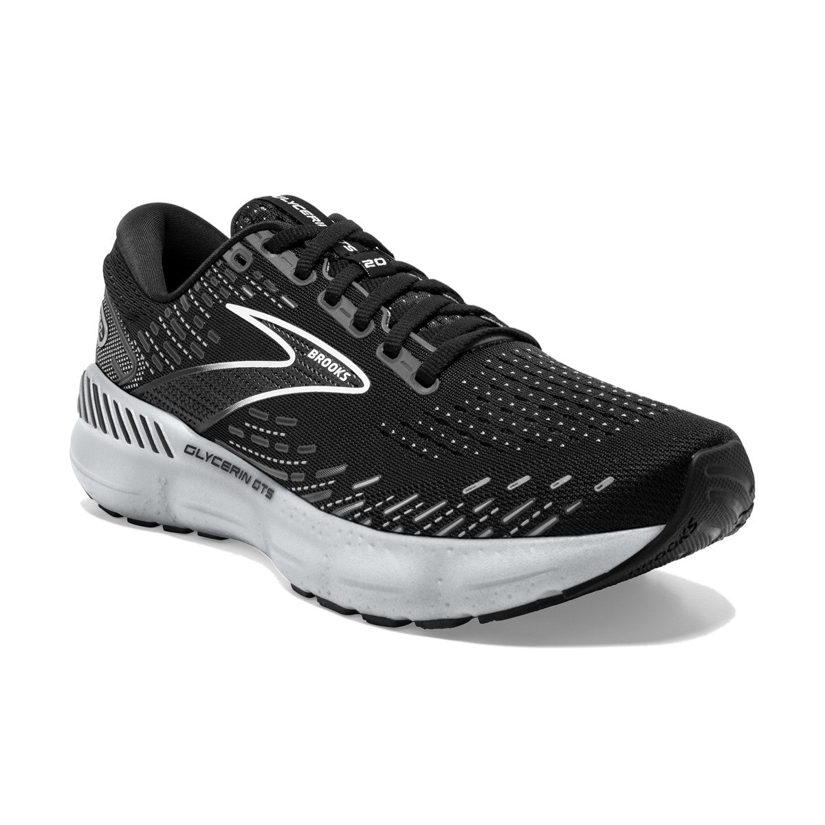 Brooks, Glycerin GTS 20 Wide, Men, Black/White/Alloy