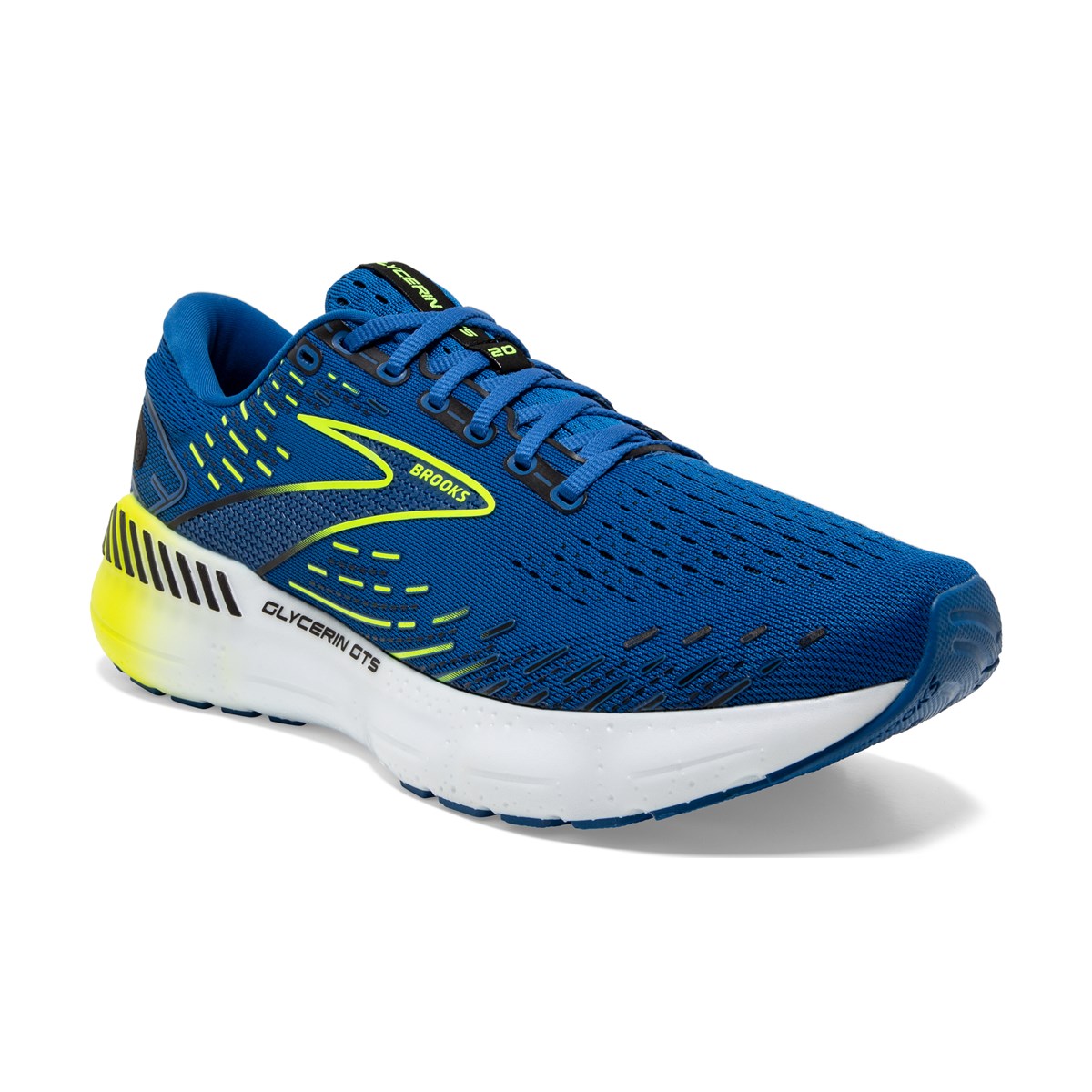 Brooks, Glycerin GTS 20, Men, Blue/Nightlife/White