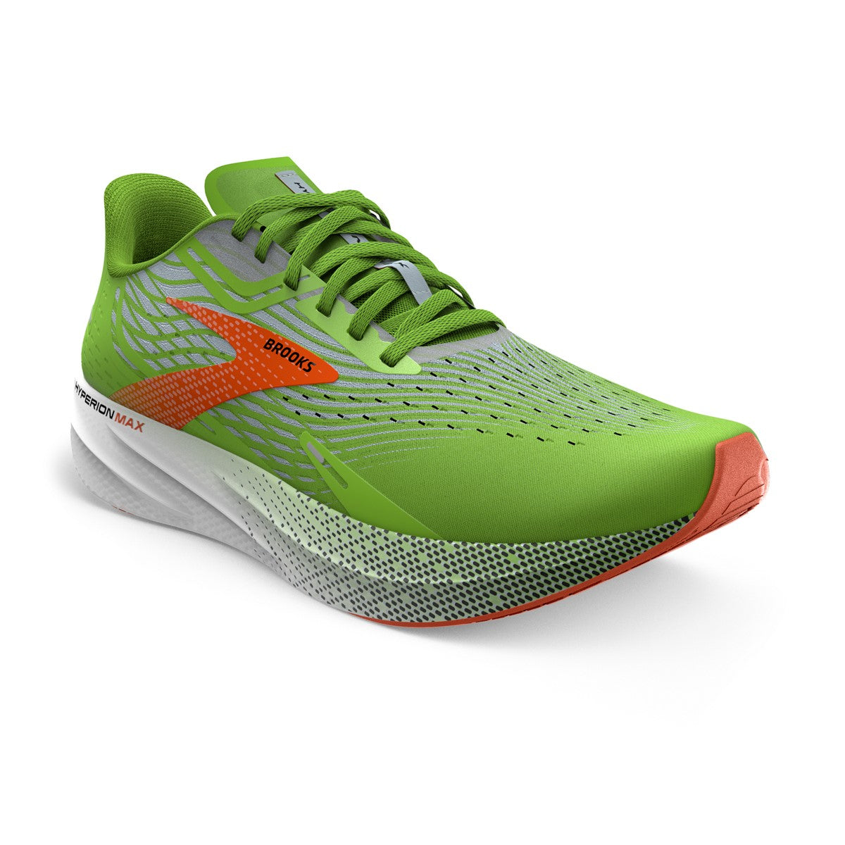 Brooks, Hyperion Max, Men, Green Gecko/Red Orange/White