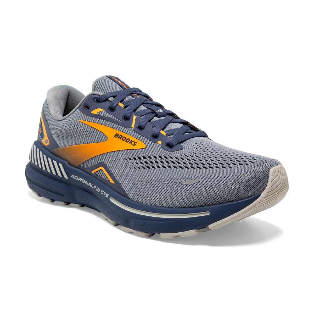 Brooks, Adrenaline GTS 23, Men,  Grey/Crown Blue/Orange 