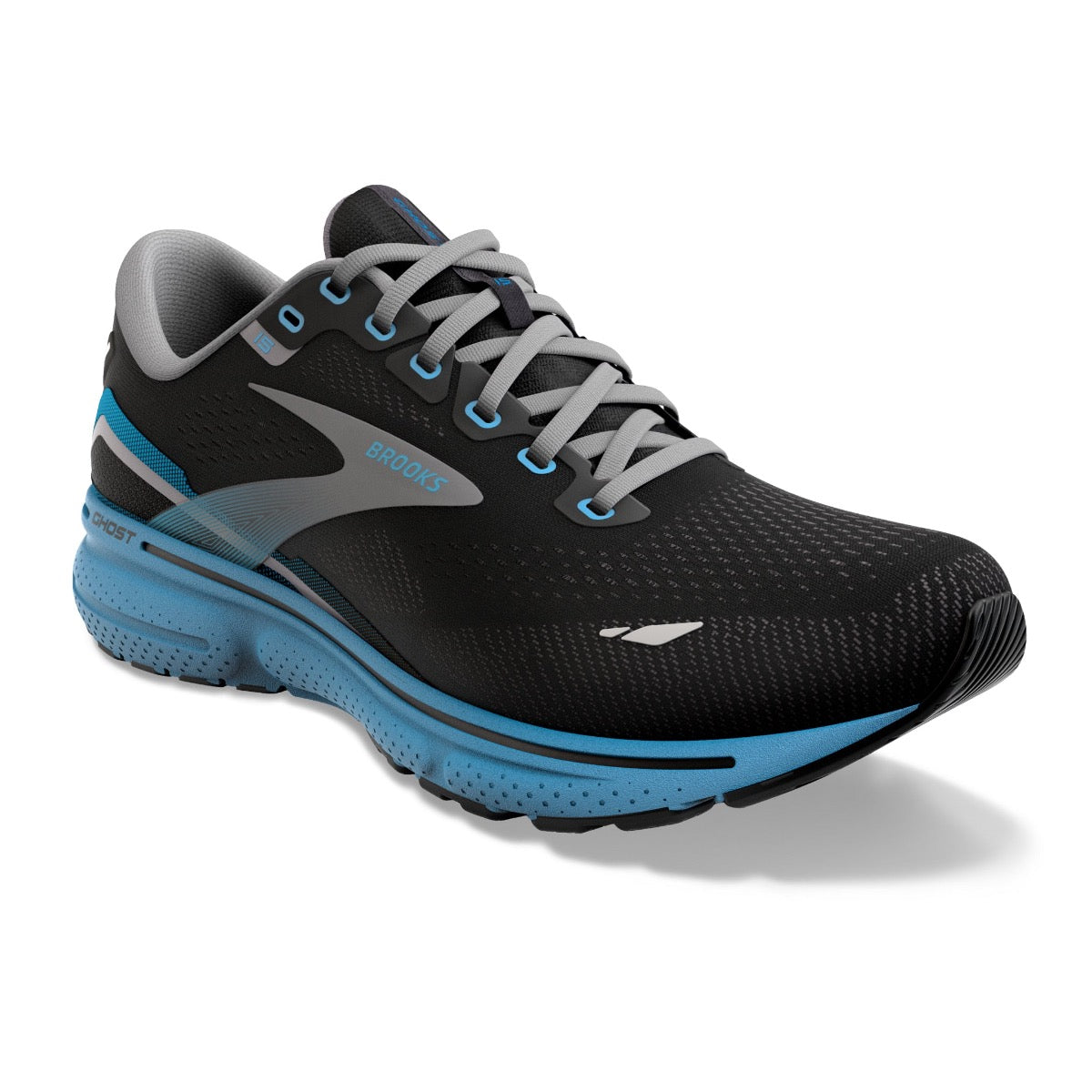 Brooks, Ghost 15, Men, Black/Blackened Pearl/Blue