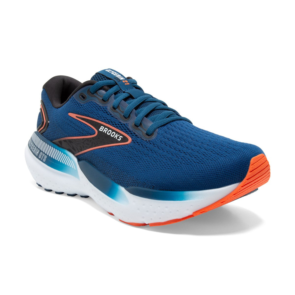 Brooks, Glycerin GTS 21, Men's, Blue Opal/Black/Nasturtium