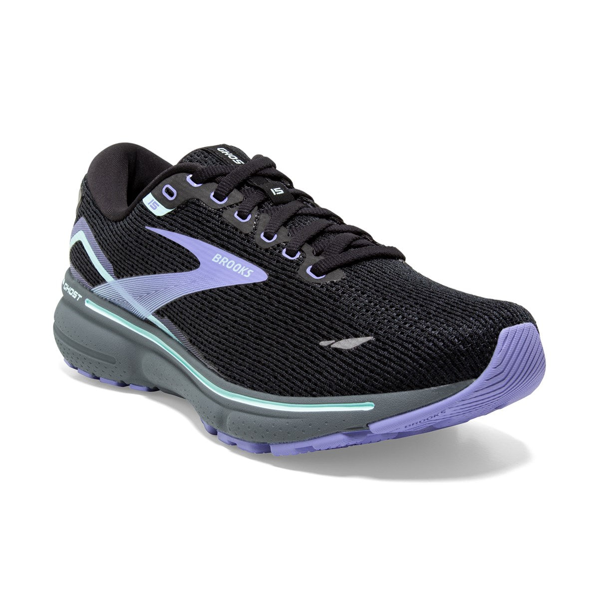 Brooks, Ghost 15, Women, Black/Jacaranda/Salt