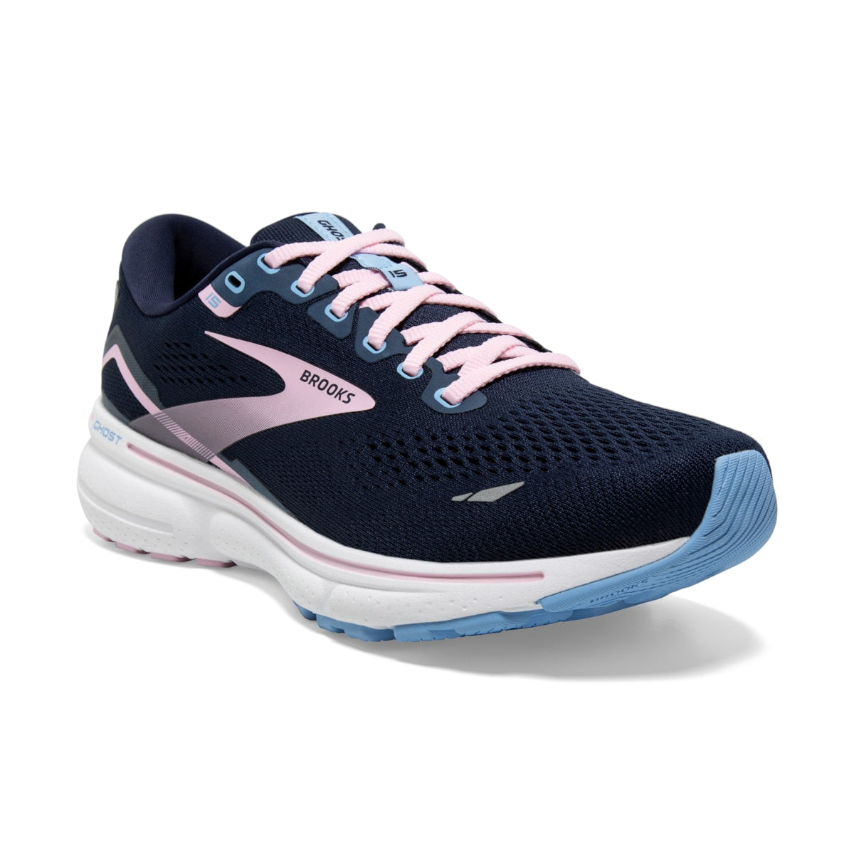 Brooks, Ghost 15, Women's, Peacoat/Pink/Open Air (433)