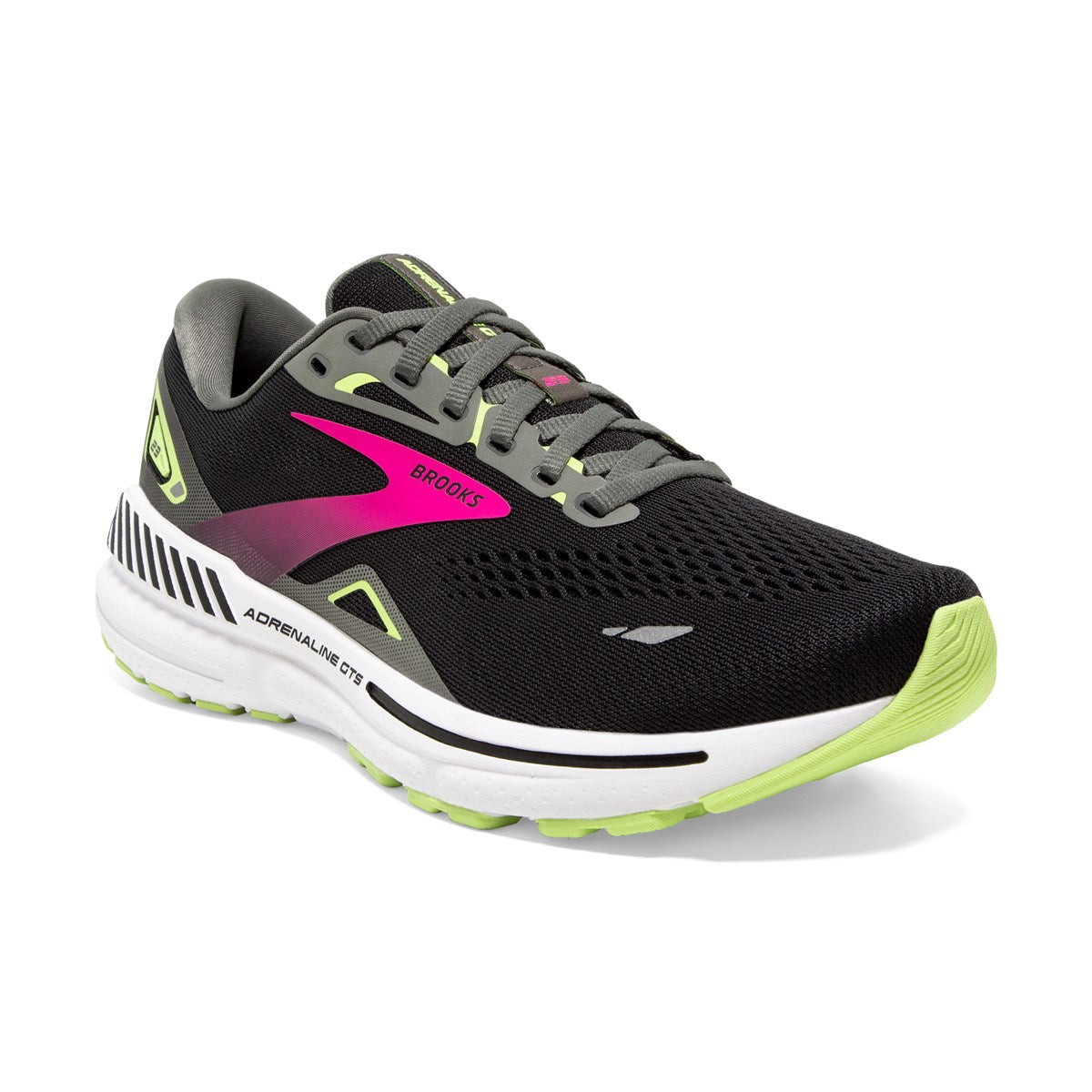 Brooks, Adrenaline GTS 23 Wide, Women, Black/Gunmetal/Sharp Green 