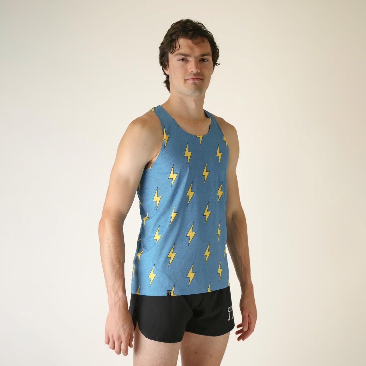 ChicknLegs, Smileys Performance Singlet, Men's, Blue Bolts