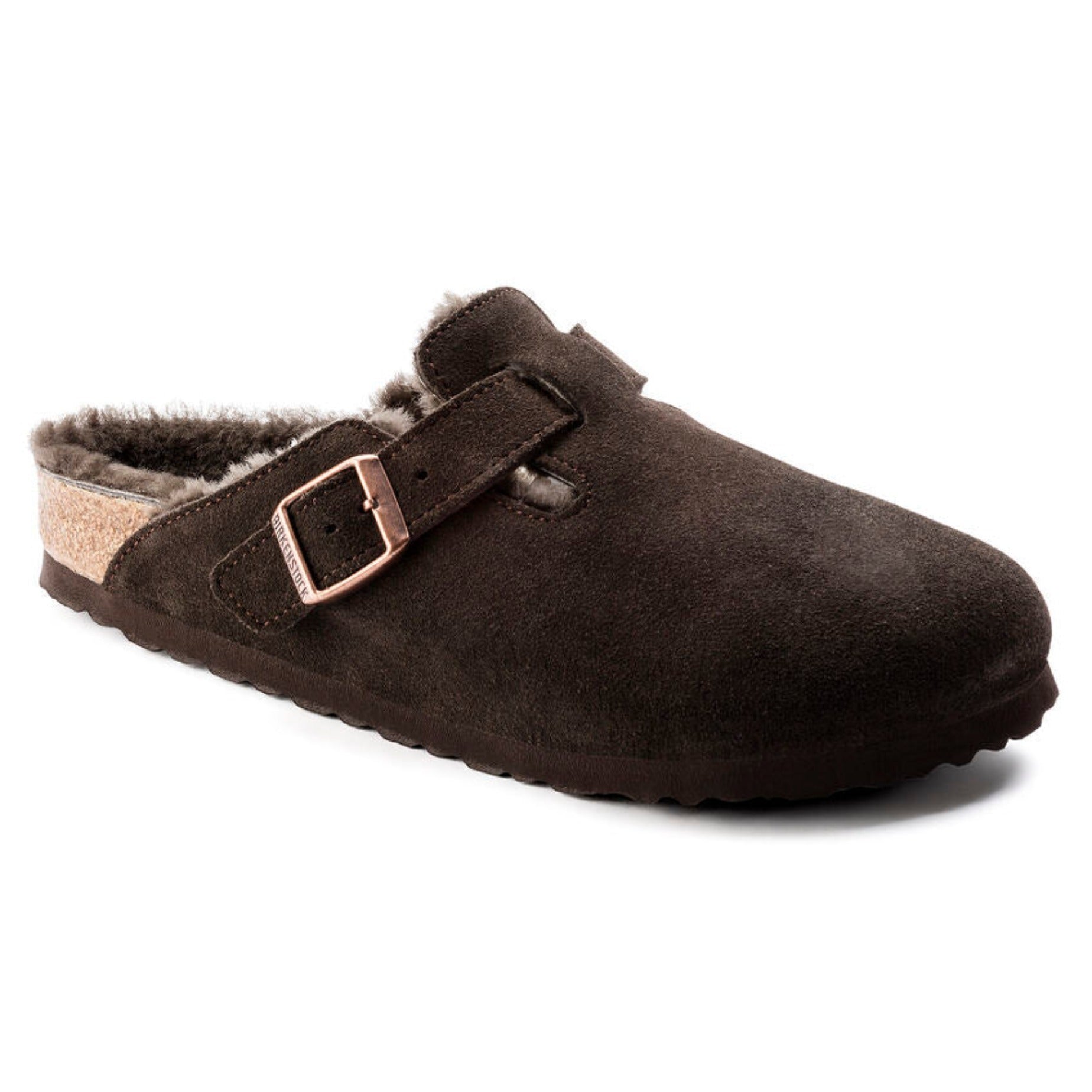 Birkenstock, Boston Shearling Suede Leather Regular Width, Unisex, Mocha