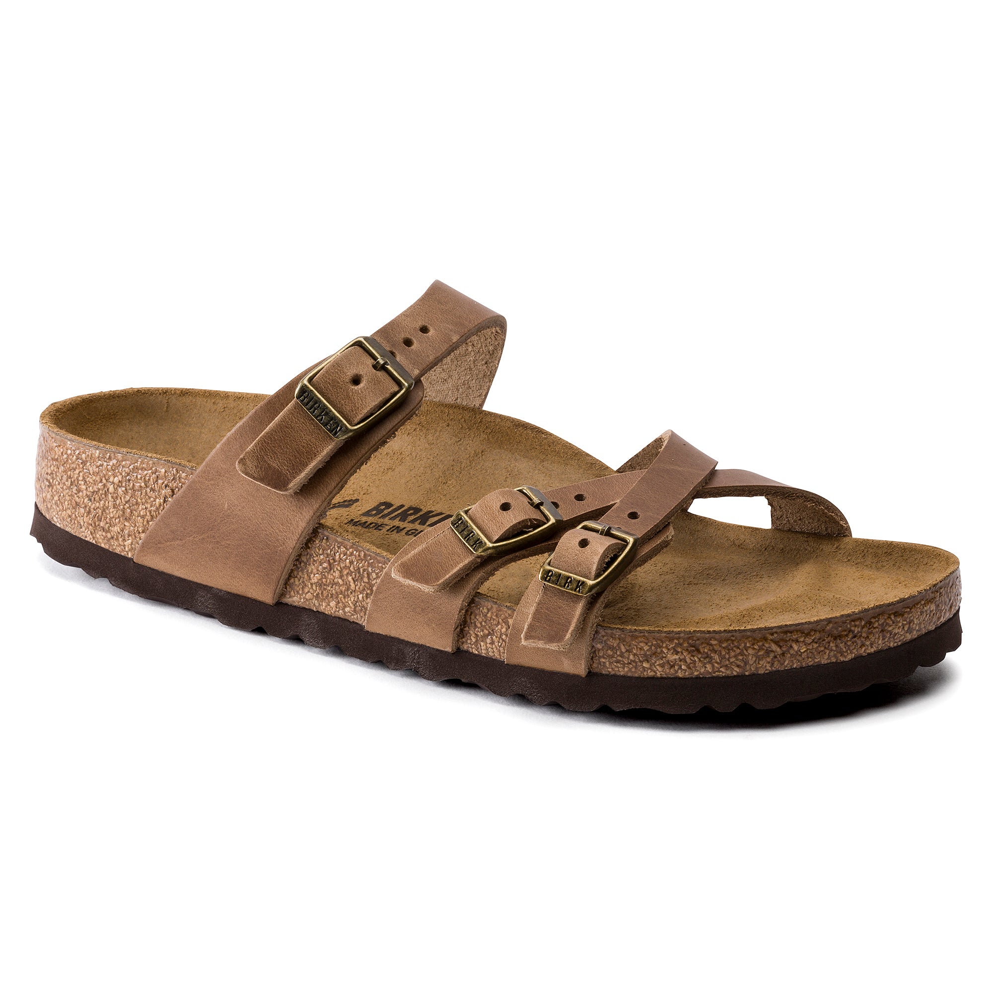 Birkenstock, Franca Oiled Leather Wide Width, Women, Tobacco Brown