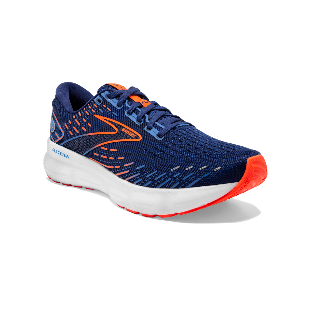 Brooks, Glycerin 20, Men, Blue Depths/Palace Blue/Orange