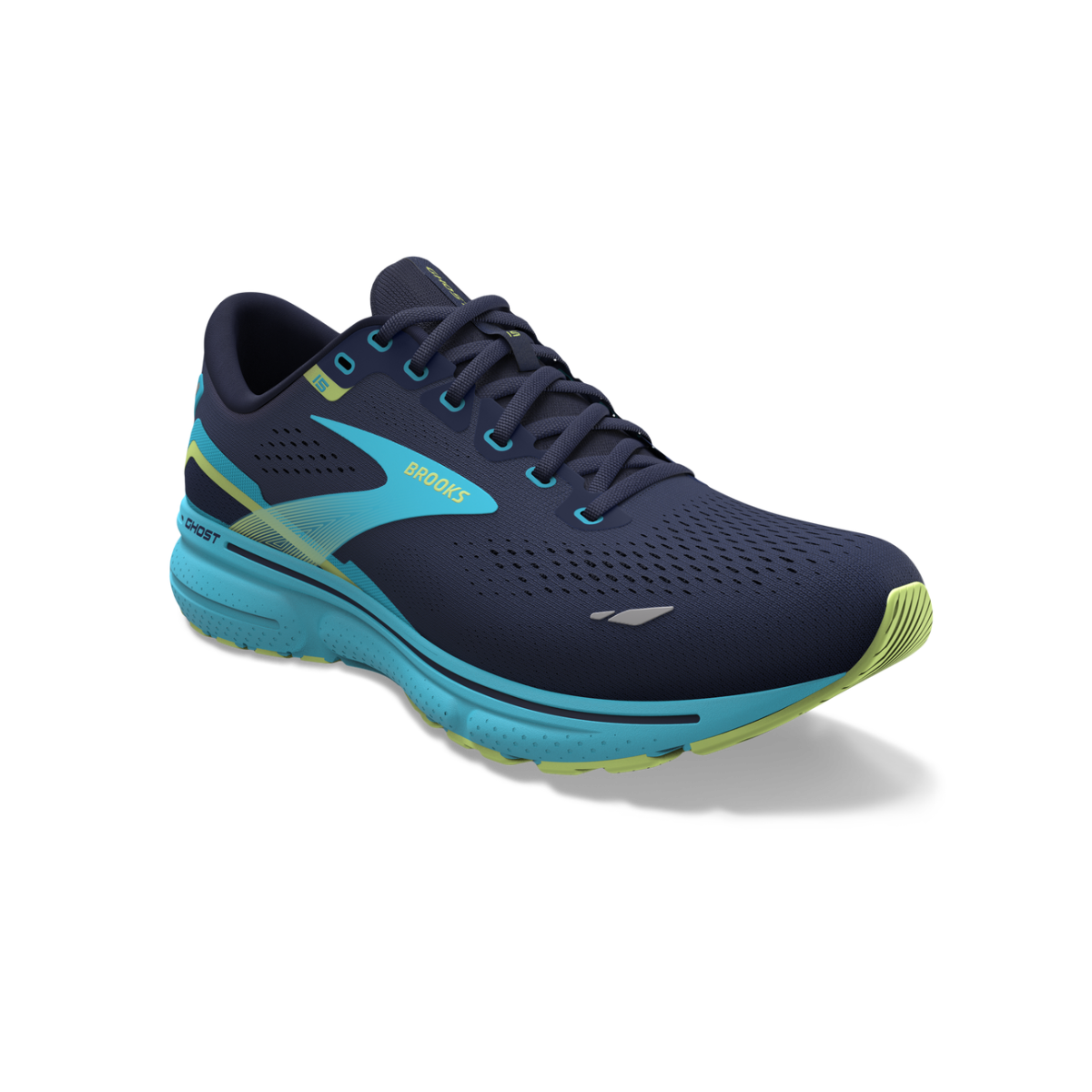 Brooks, Ghost 15, Men's, Navy/Blue/Green