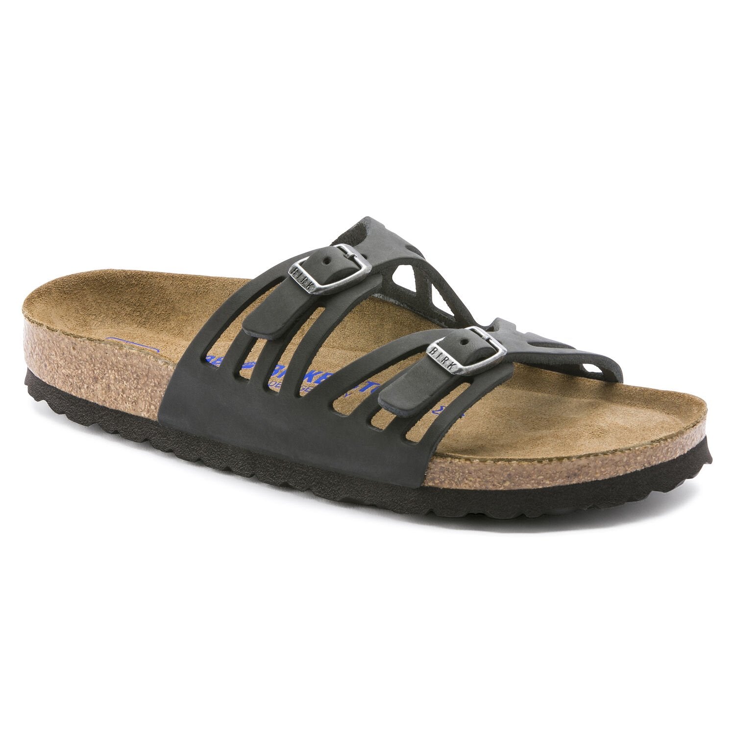 Birkenstock, Granada Soft Footbed Oiled Leather Medium Width, Women, Black