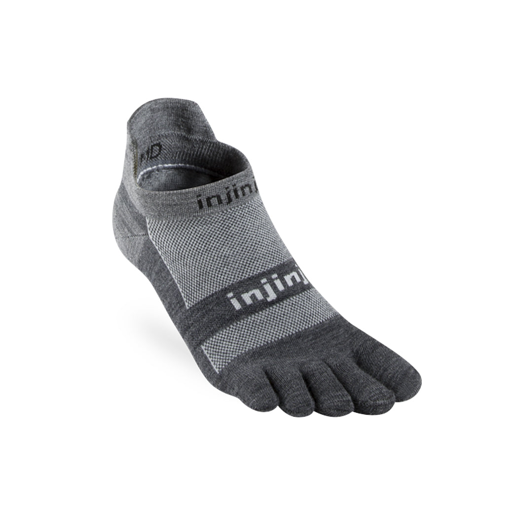 Injinji, Run Lightweight No Show, Unisex, Charcoal