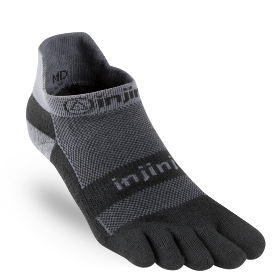 Injinji, Run MW No-Show, Men, Black/Grey