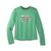 Brooks, Run Merry Distance Graphic Long Sleeve, Women, Green/Run Merry (377)