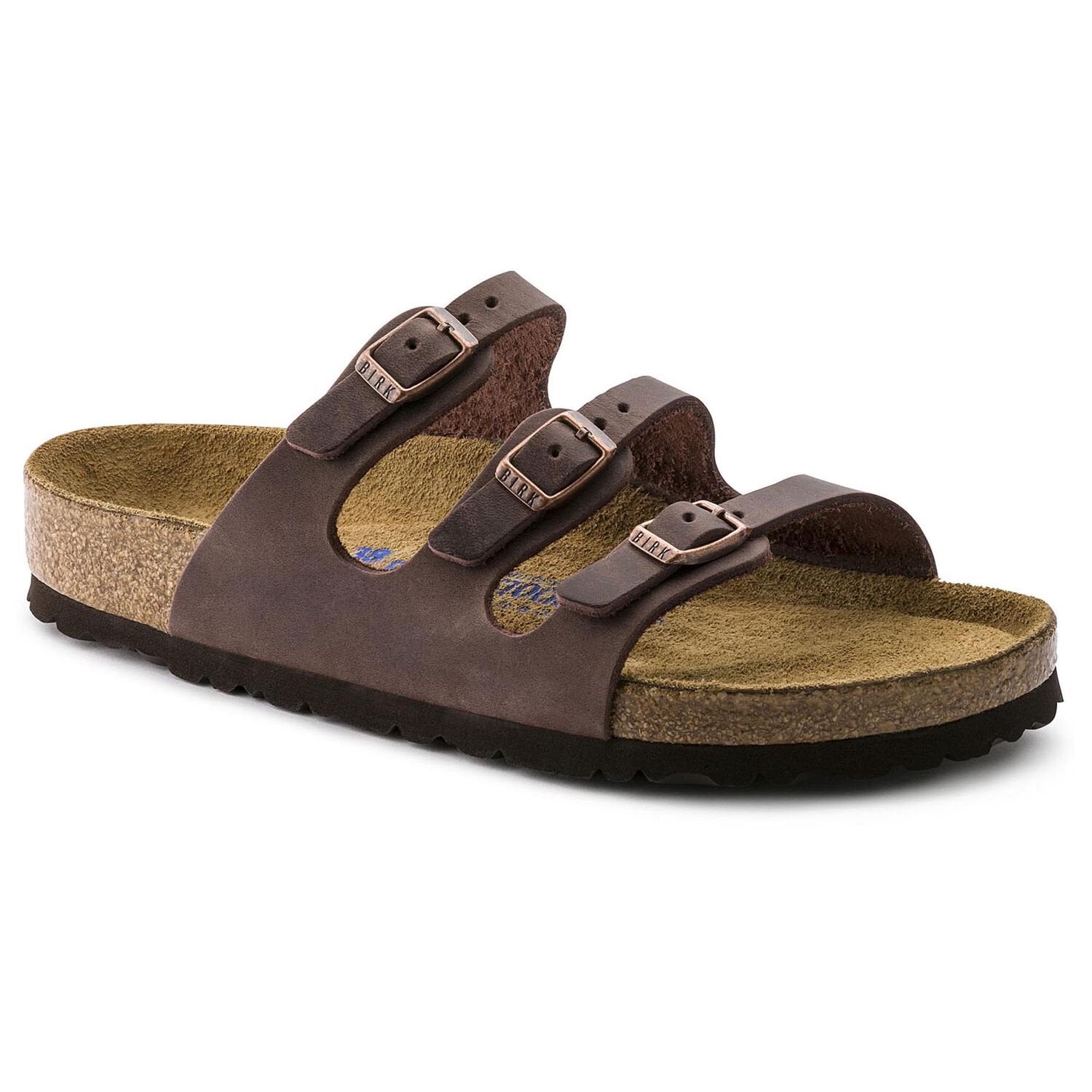 Birkenstock, Florida Soft Footbed Oiled Leather Wide Width, Women, Habana