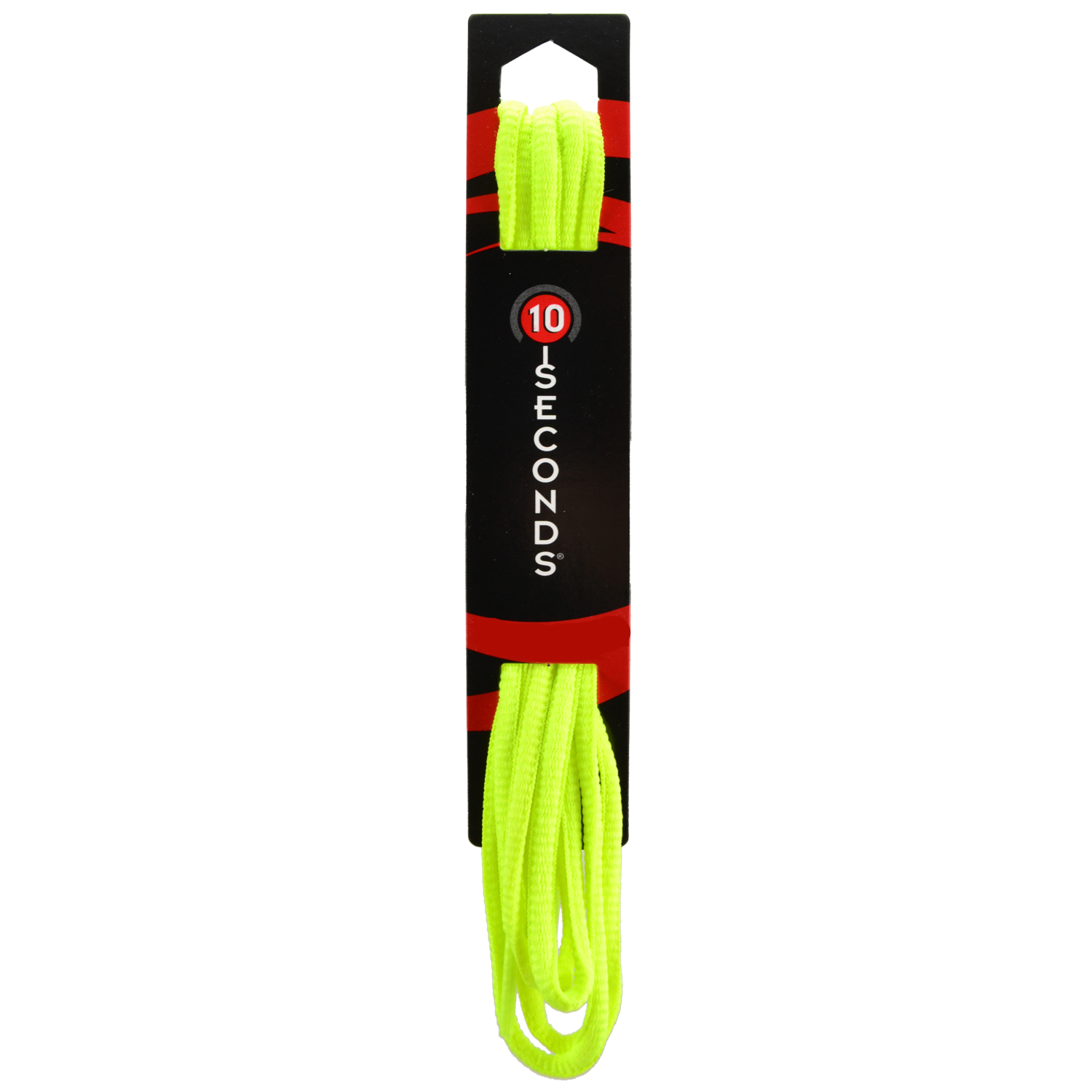 10 Seconds, Classics Oval Athletic Shoelace, Unisex, Neon Yellow