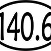 140.6 Oval Sticker, Black/White