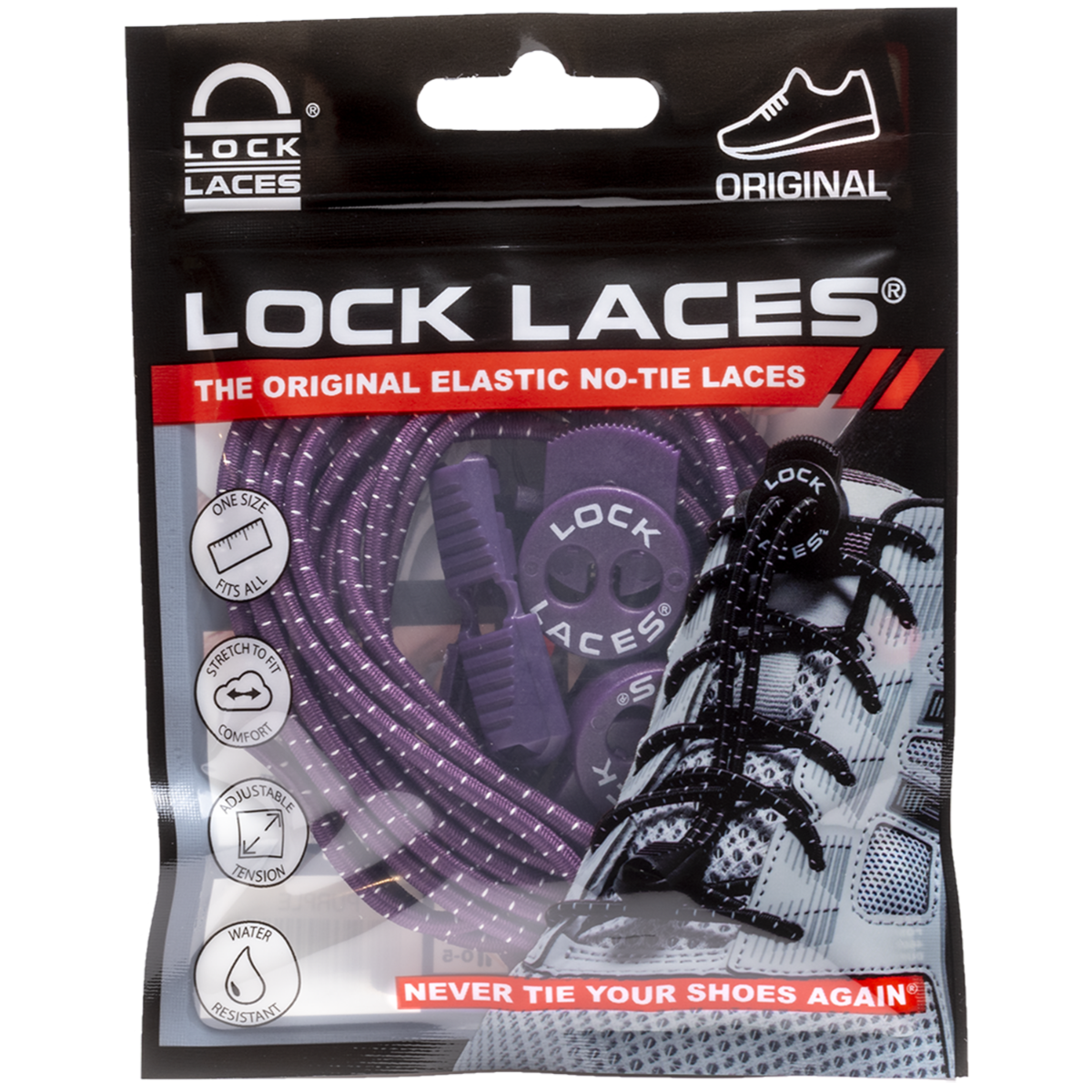 Lock Laces® No Tie Black Laces