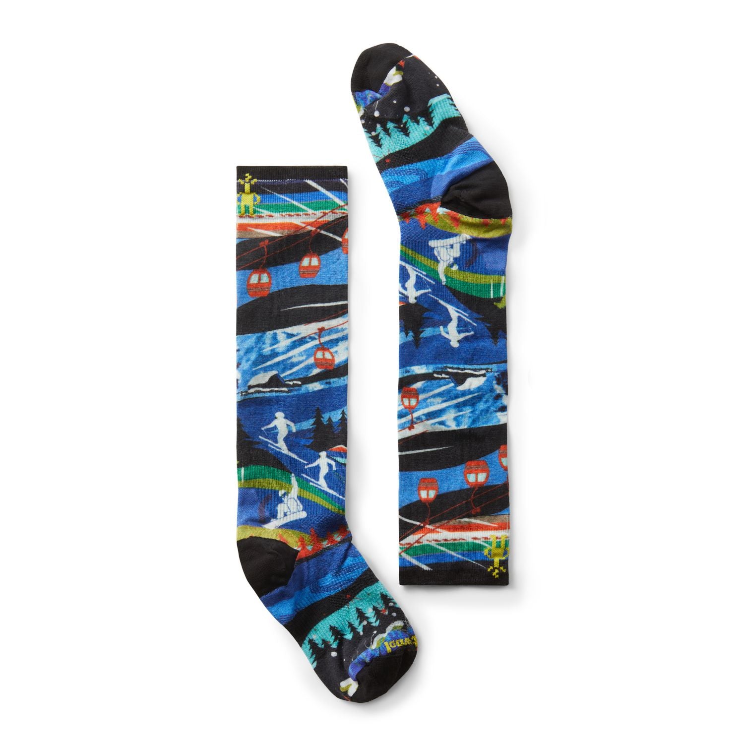 Smartwool, Junior Ski Zero Cushion Skication Print Over The Calf Sock, Kids, Neptune Blue (E18)