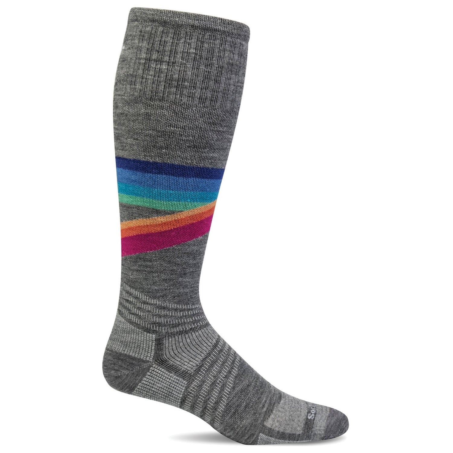 Sockwell, Rainbow Racer UL | Moderate Graduated Compression Socks, Women, Grey