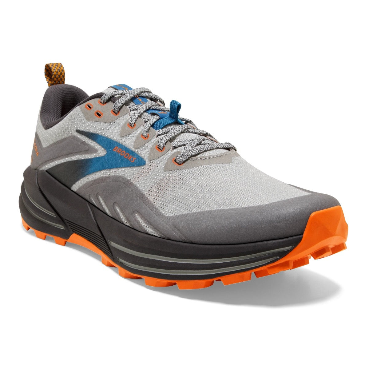 Brooks, Cascadia 16, Men, Oyster Mushroom/Alloy/Orange, 038