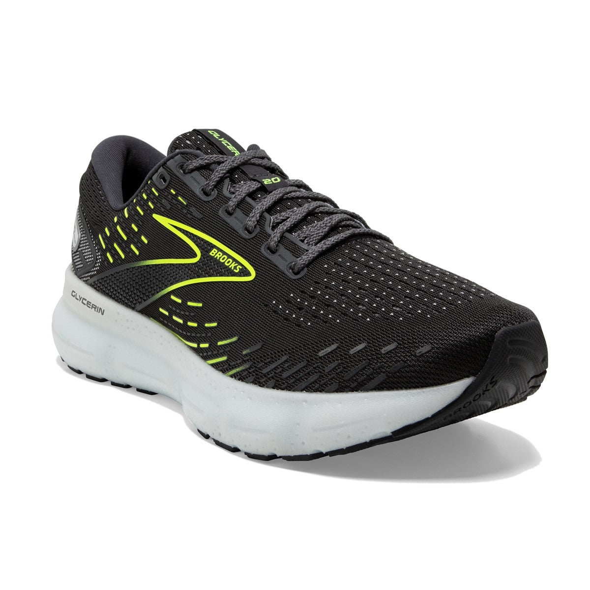 Brooks, Glycerin 20, Men, Ebony/White/Nightlife