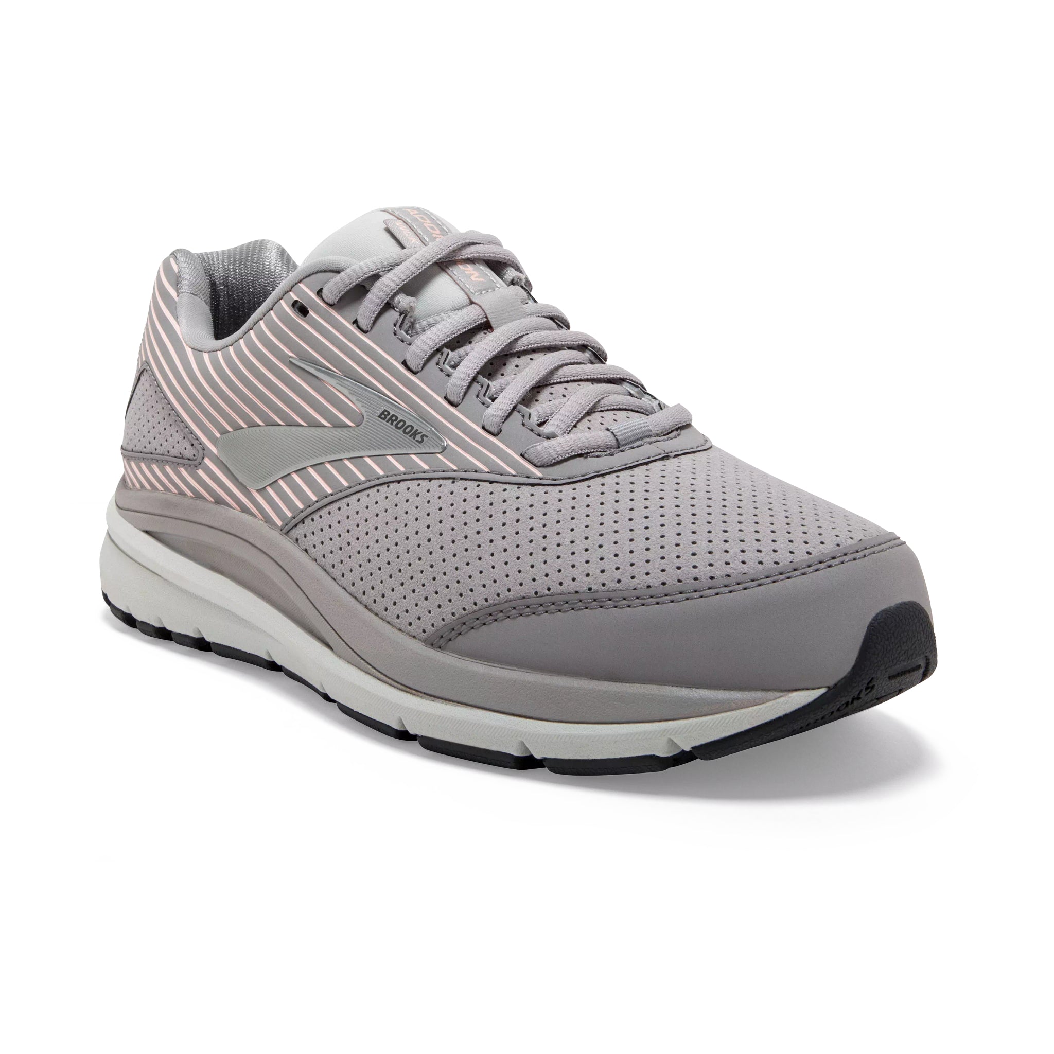 Brooks, Addiction Walker Suede Wide, Women, Alloy/Oyster/Peach