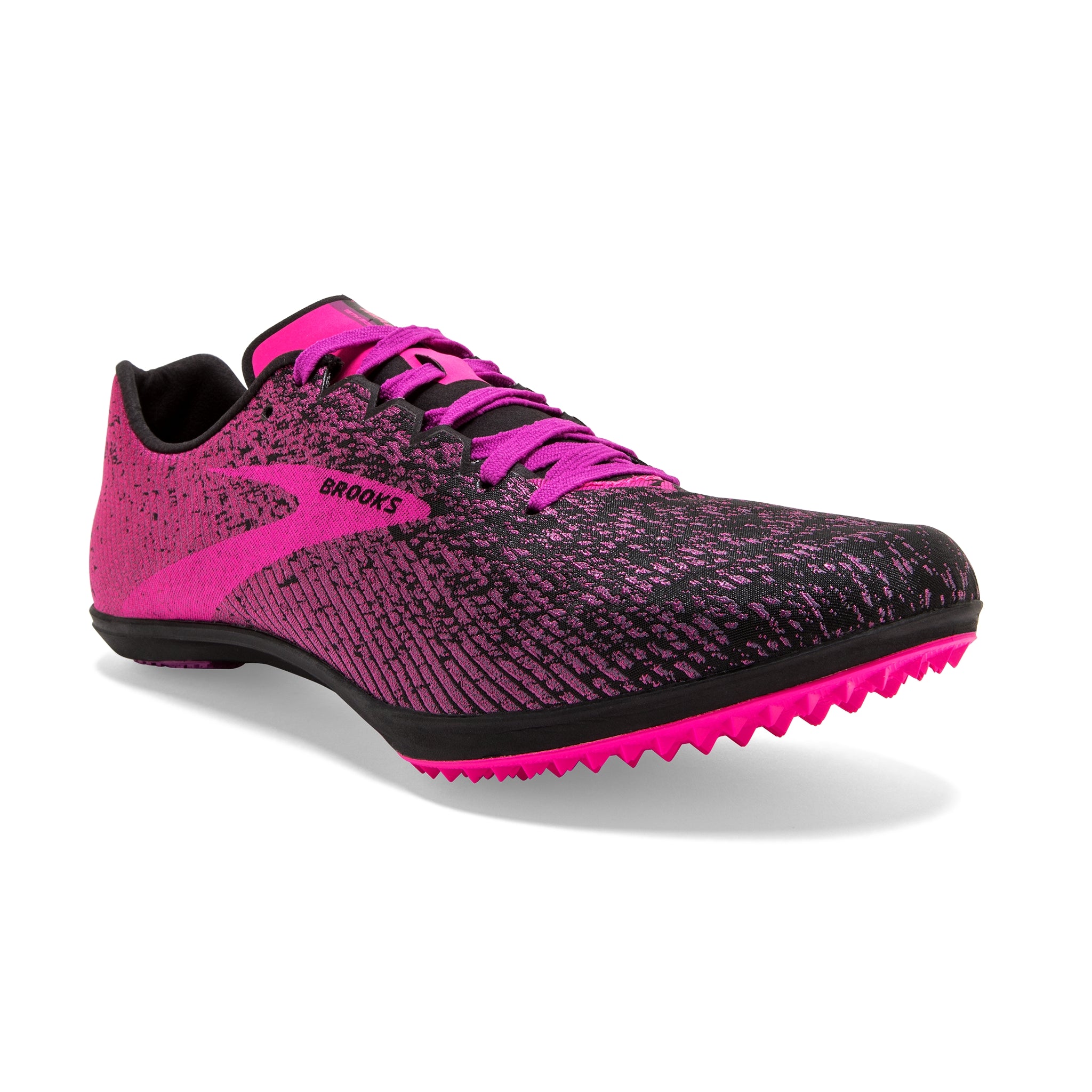 Brooks, Mach 19 Spikeless, Women, Black/Hollyhock/Pink