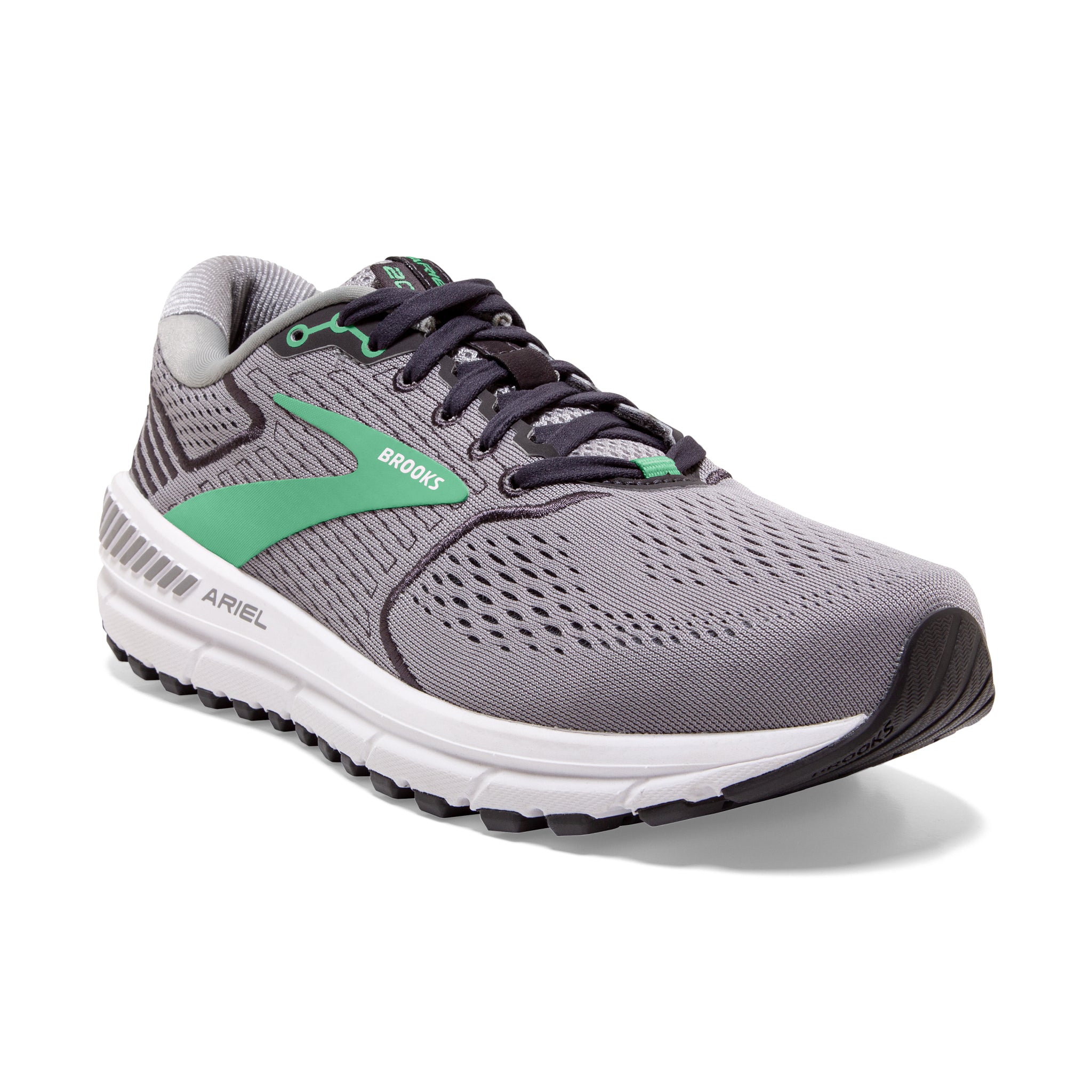 Brooks, Ariel 20 Wide, Women, Alloy/Blackened Pearl/Green