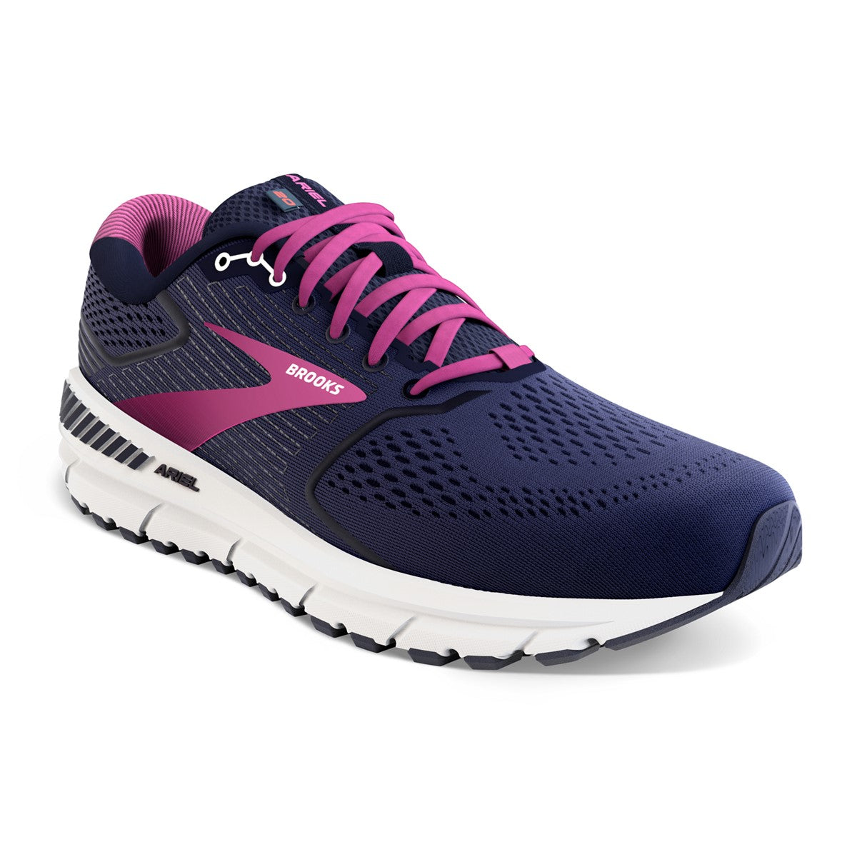 Brooks, Ariel 20 Wide, Women, Peacoat/Vivid Viola/White