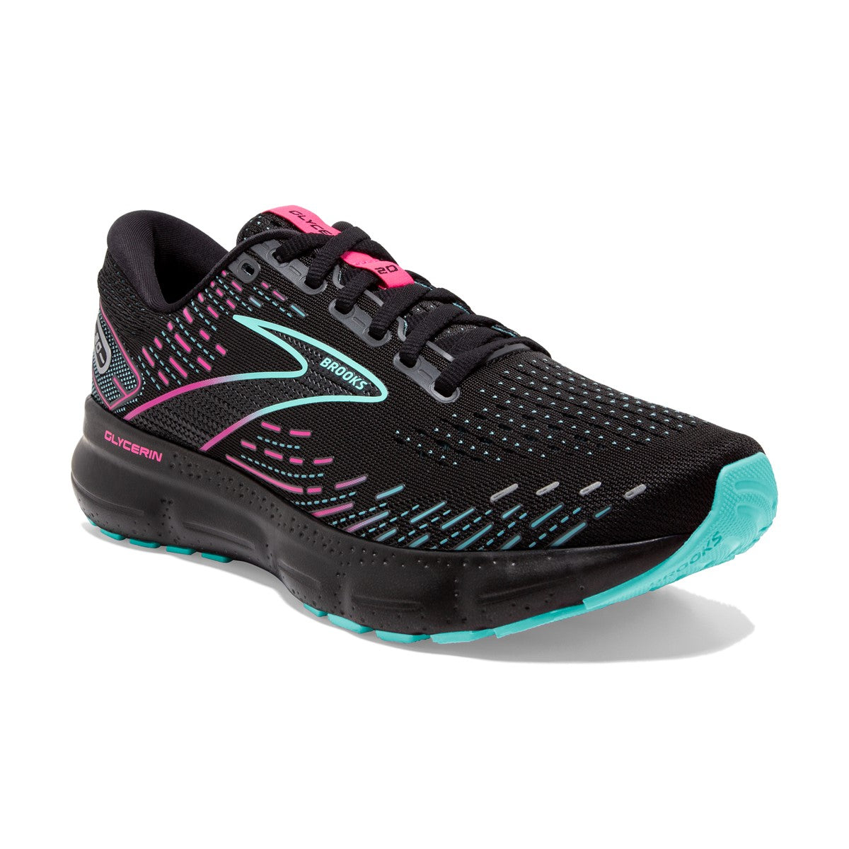 Brooks, Glycerin 20, Women,  Light Blue/Peacoat/Nightlife (416) Black/Blue Light/Pink