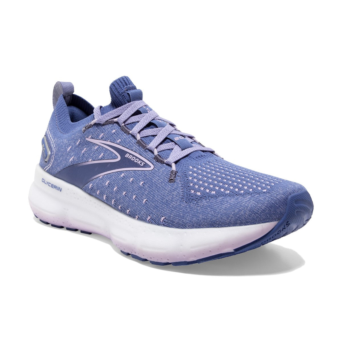 Brooks, Glycerin StealthFit 20, Women, Blue/Pastel Lilac/White