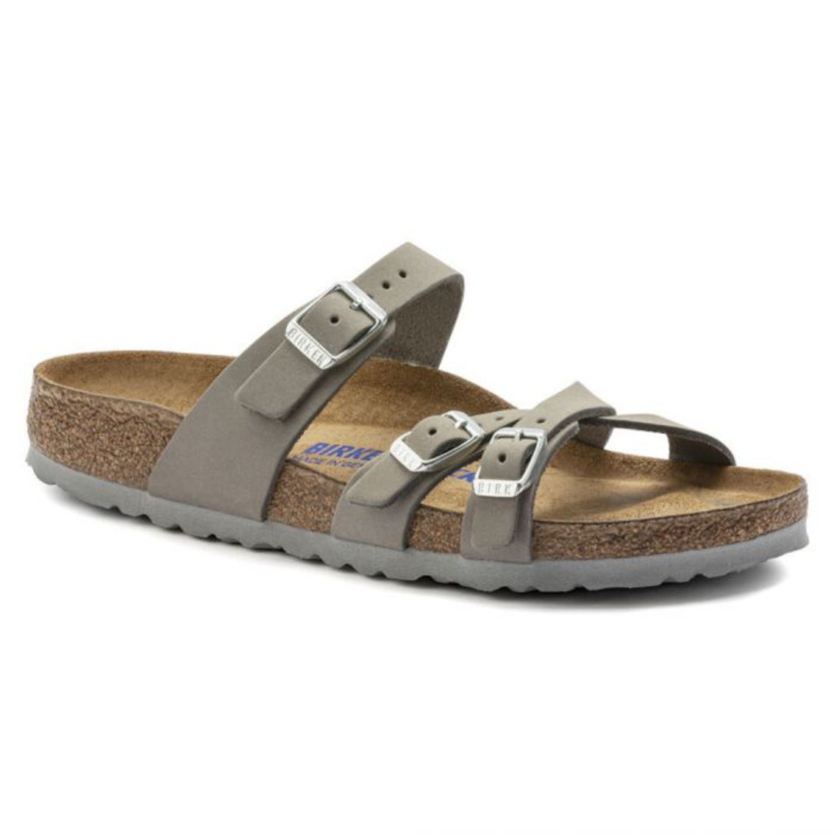 Birkenstock, Franca Soft Footbed Nubuck Leather Wide Width, Women, Dove Grey