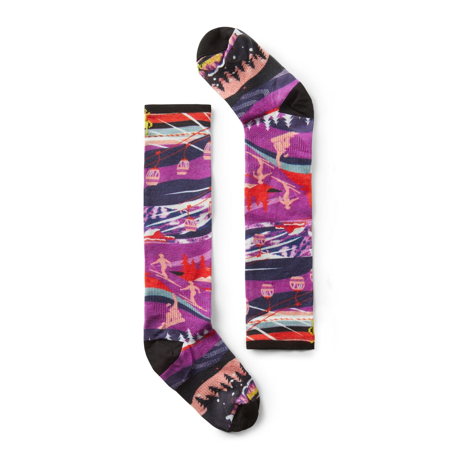 Smartwool, Junior Ski Zero Cushion Skication Print Over The Calf Sock, Kids, Purple Dahlia (513)